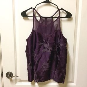 AEO deep purple satin and mesh tank